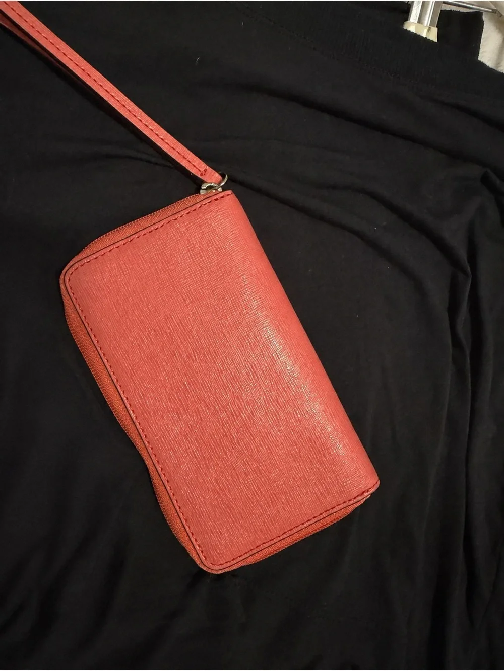 COACH Coral Red Zip Wallet Wristlet